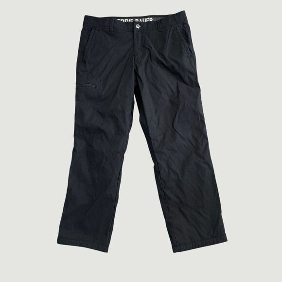NWOT Eddie Bauer Men's Size 36x29 Black Outdoor Pants Fleece Lined Cargo - Picture 3 of 9